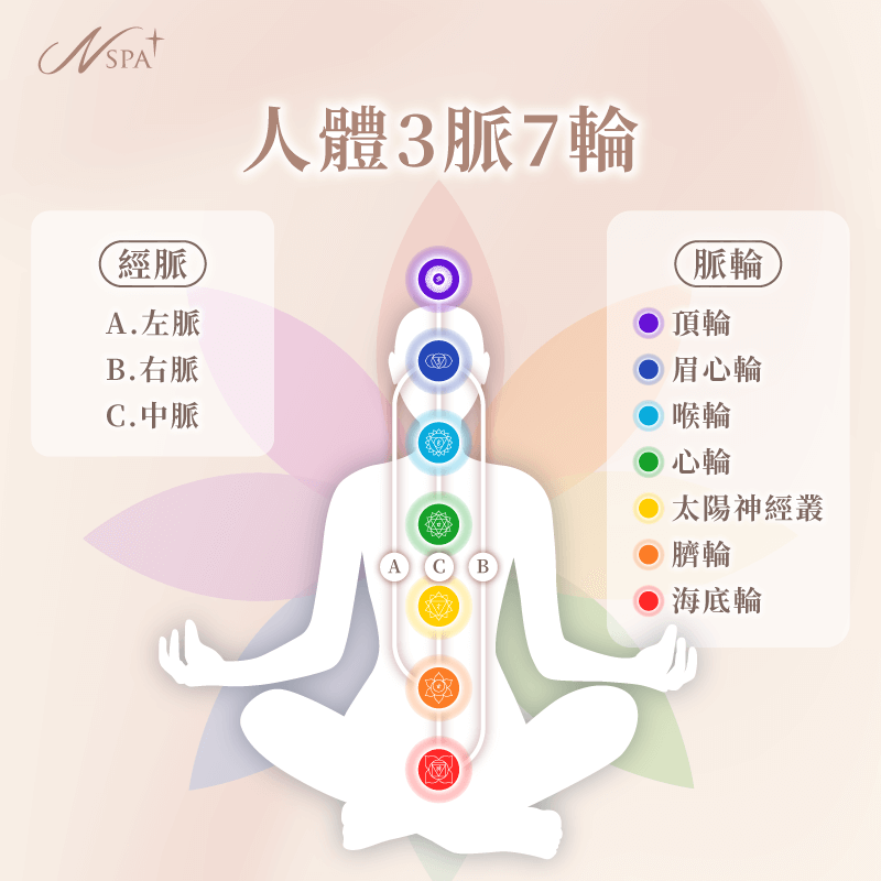 人體3脈7輪位置 人體七輪共鳴-西班牙精油SPA推薦-台中精油spa推薦